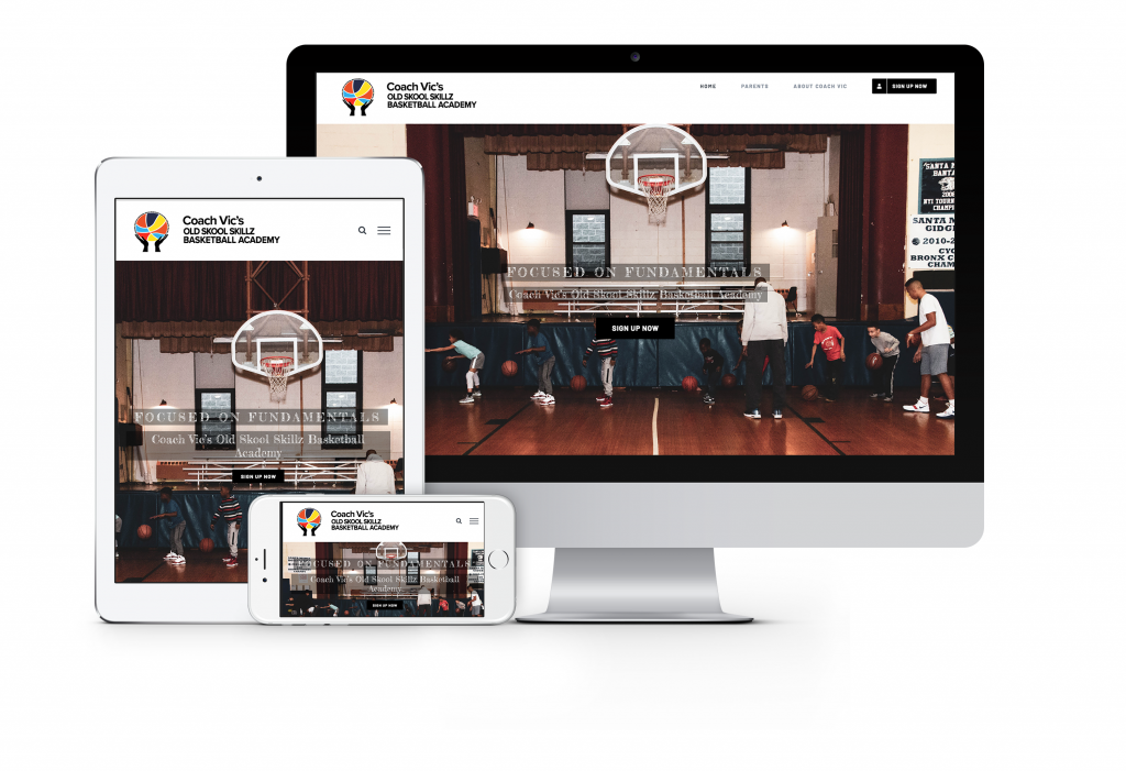 Coach Vic's website on multiple devices